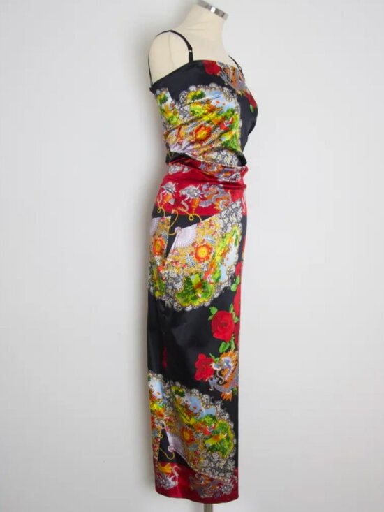 Dolce & Gabbana Dresses & Skirts - Dolce & Gabbana 1999 Archival Dragon & Rose Silk Dress IT 42 FIT Museum